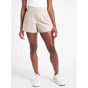 Athleta Cosmic Flutter Shorts Women’s L Lightweight Active Beige